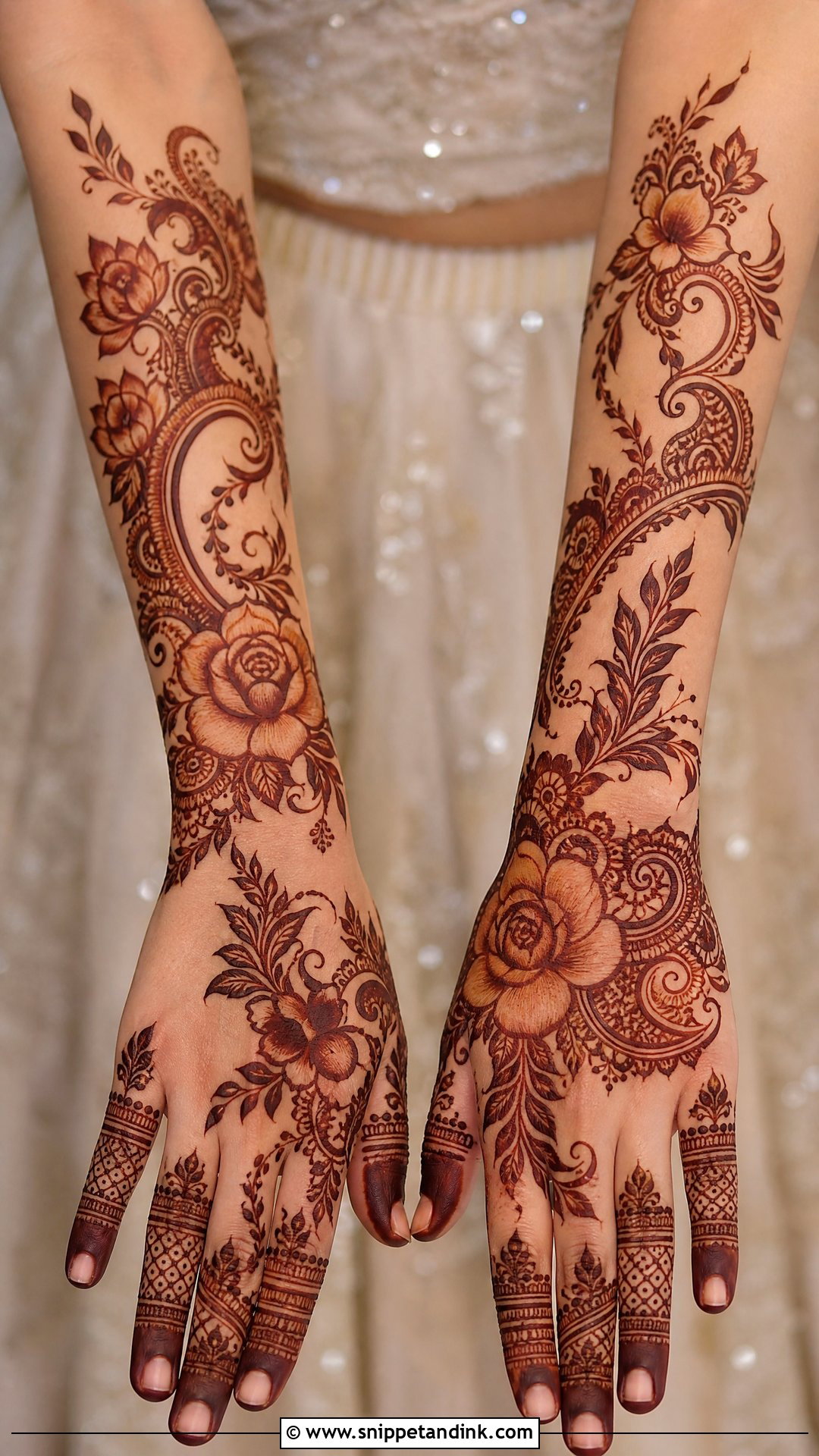 Floral Bridal Mehndi Design - Snippet and Ink - 20 Marriage Mehndi Designs