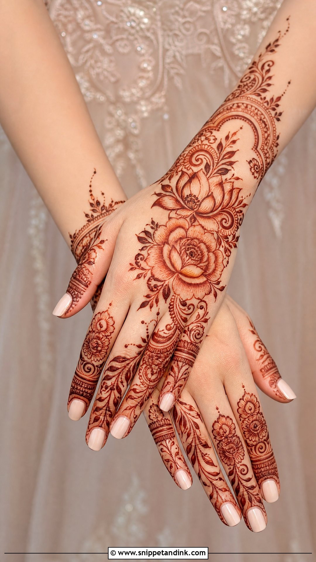 Floral Bridal Mehndi Design For Engagement - Snippet and Ink - 20 Bridal Mehndi Designs for Engagement