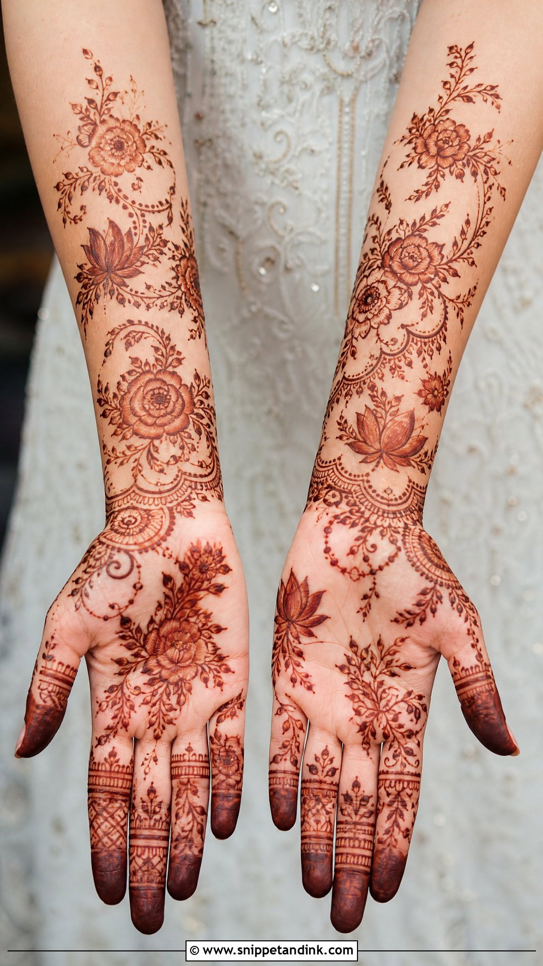 Floral Bridal Mehndi Design - Snippet and Ink - 20 Bridal Dulhan Mehndi Designs