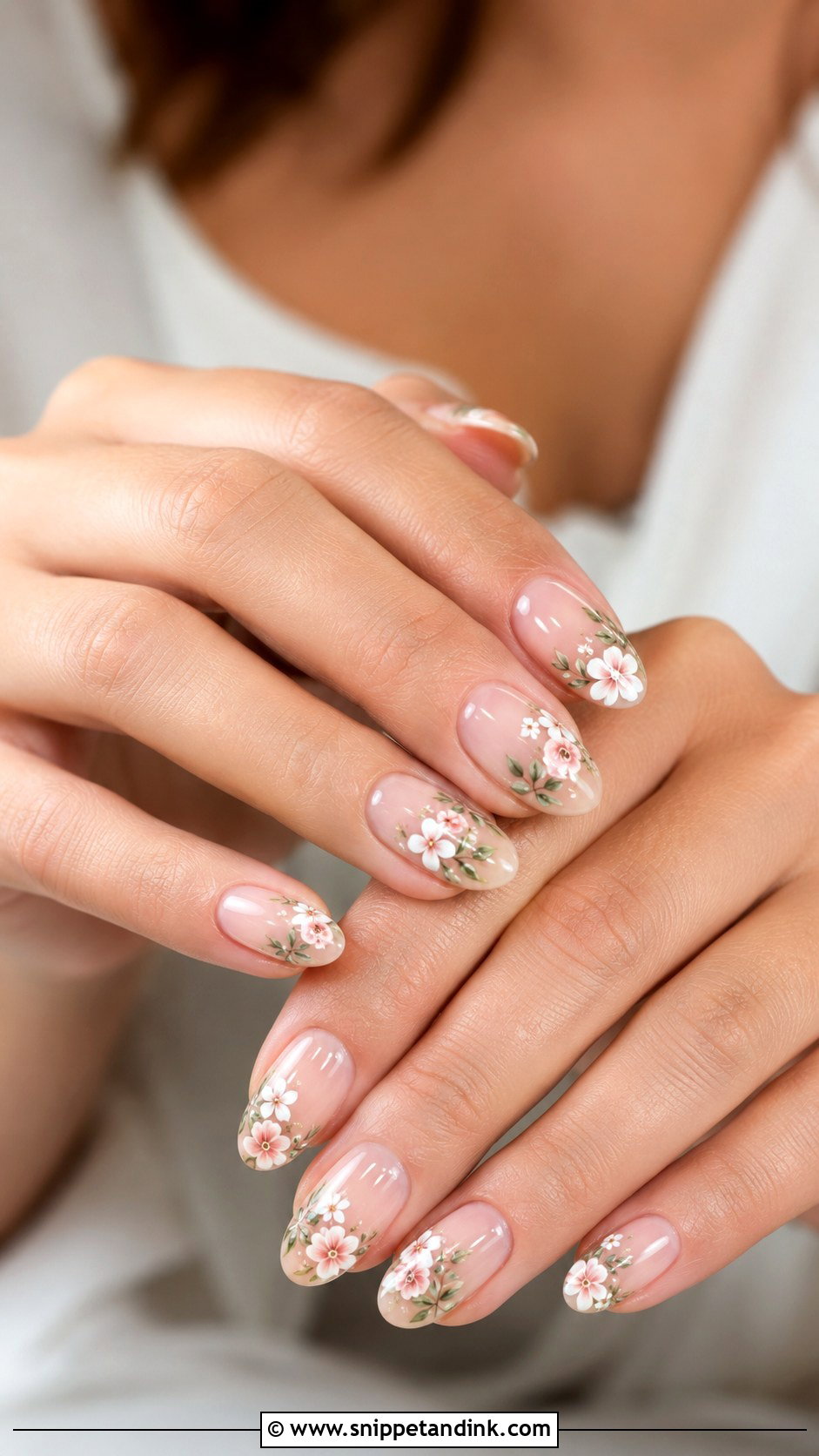Floral Bridal Nail Art - Snippet and Ink - 20 Nail Art for Marriage Ideas
