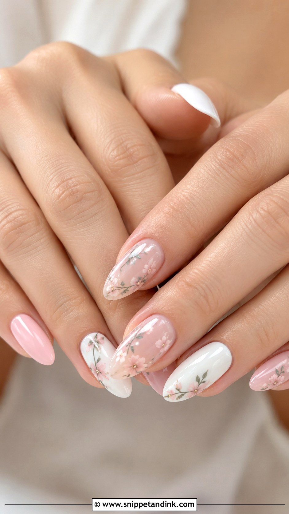 Floral Bridal Nail Extensions - Snippet and Ink - 20 Bridal Nail Extensions Brides Ideas