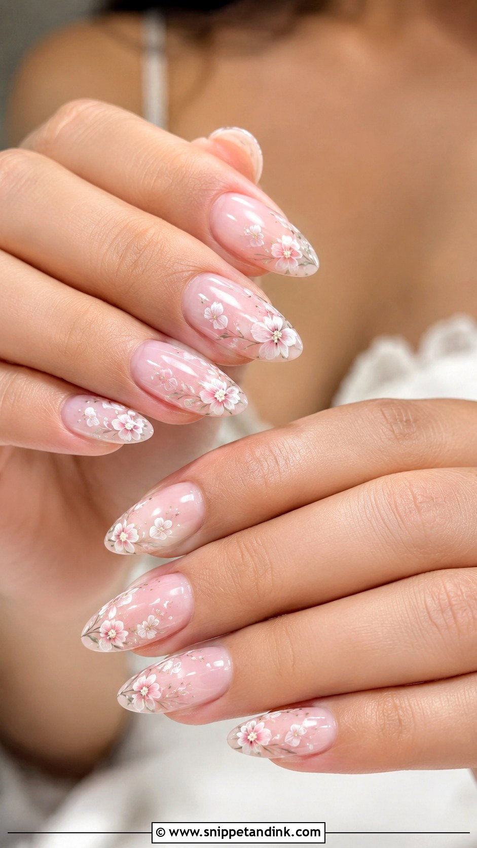 Floral Bridal Nail Polish - Snippet and Ink - 20 Bridal Nail Polish Ideas
