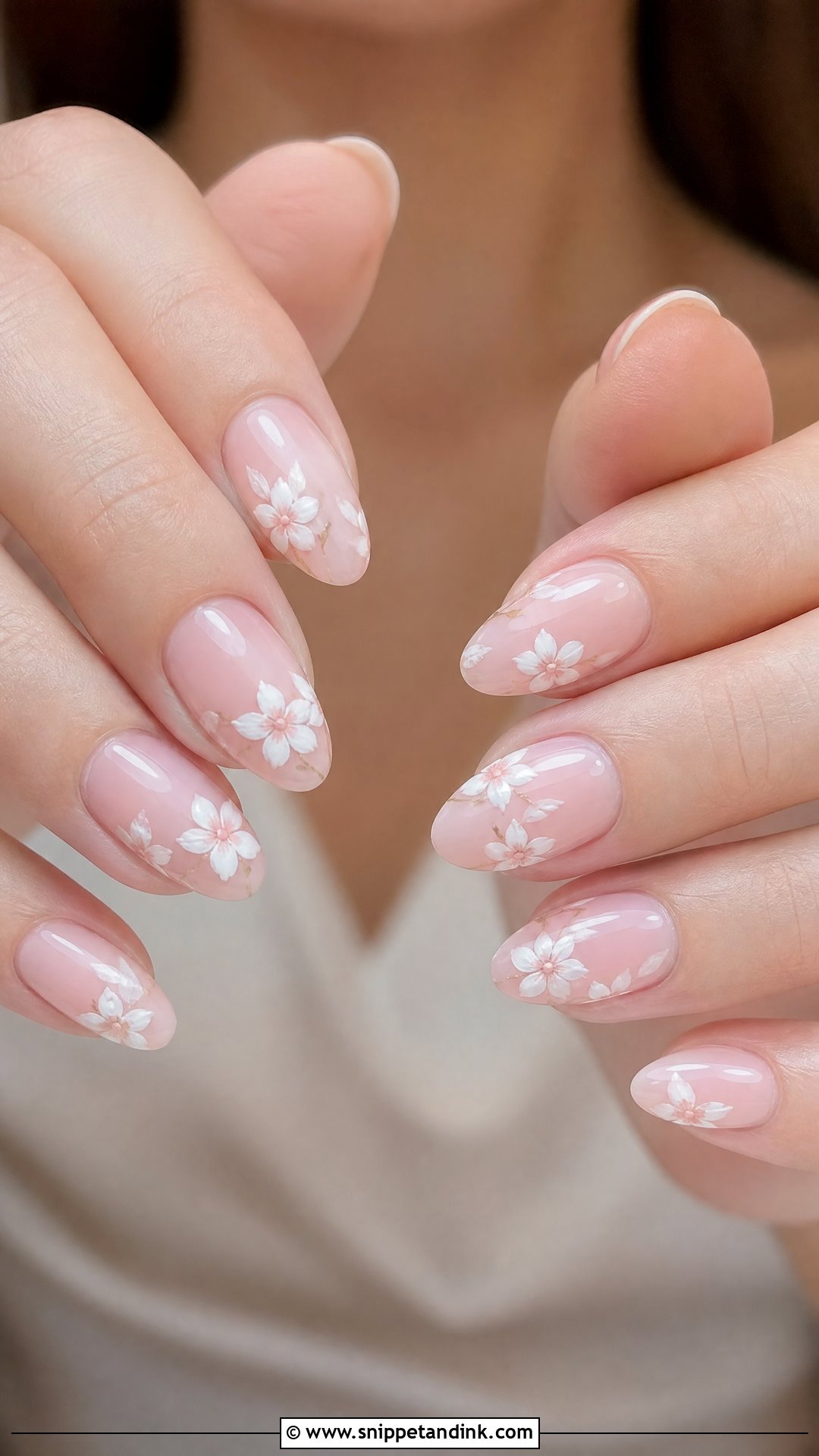 Floral Bridal Nails - Snippet and Ink - 25 Simple Bridal Wedding Nails for Bride
