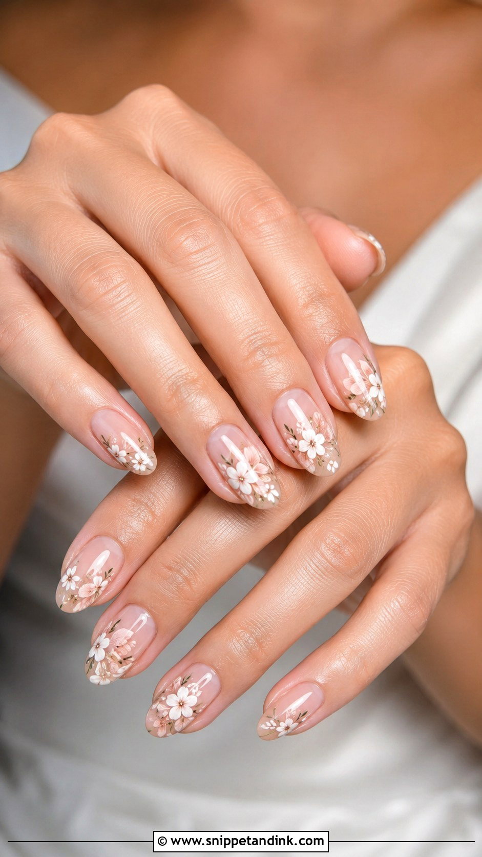 Floral Bridal Nails - Snippet and Ink - 30 Bridal Nail Ideas