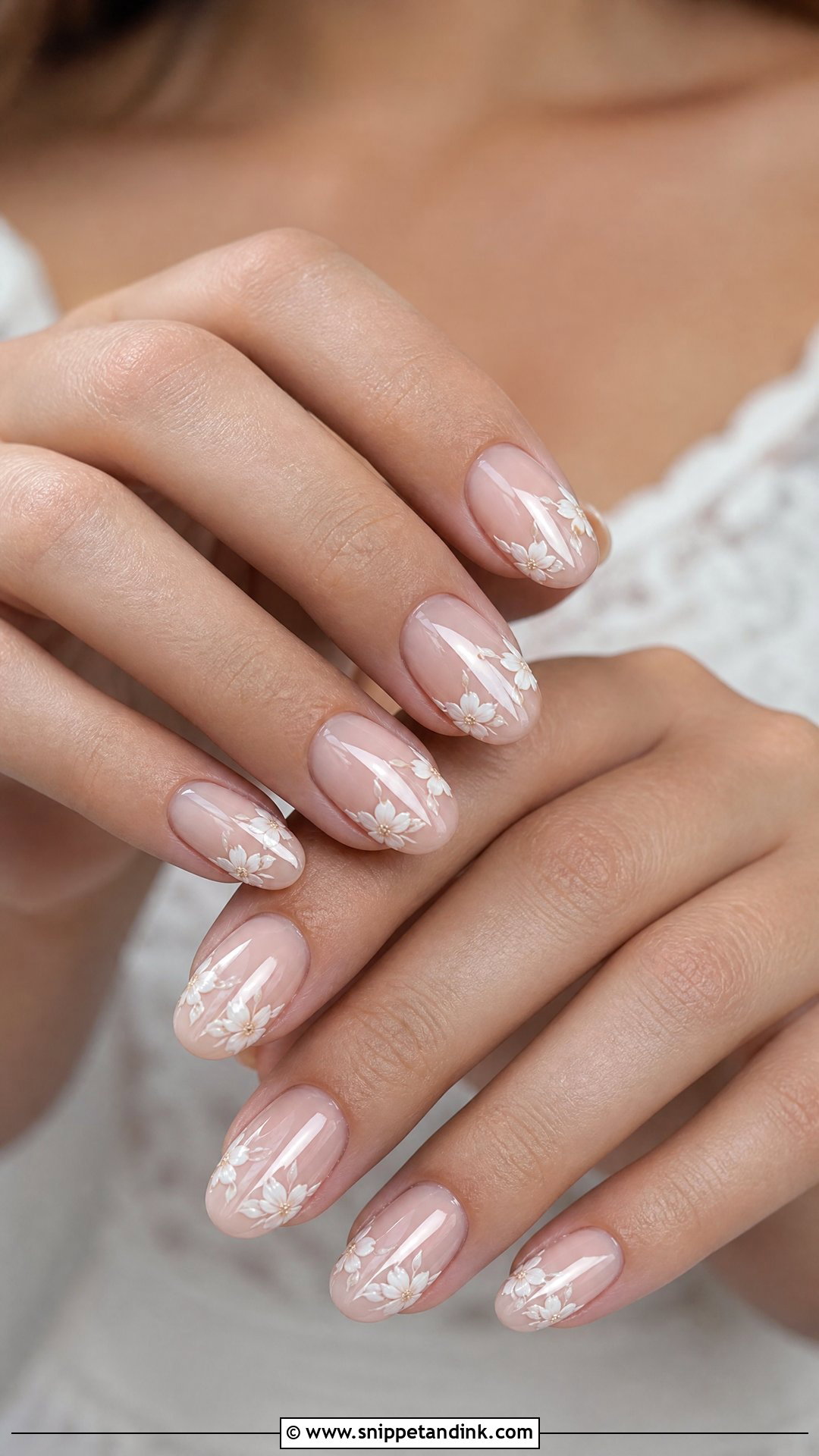 Floral Bridal Nails - Snippet and Ink - 35 Classy Bridal Wedding Nails for Bride