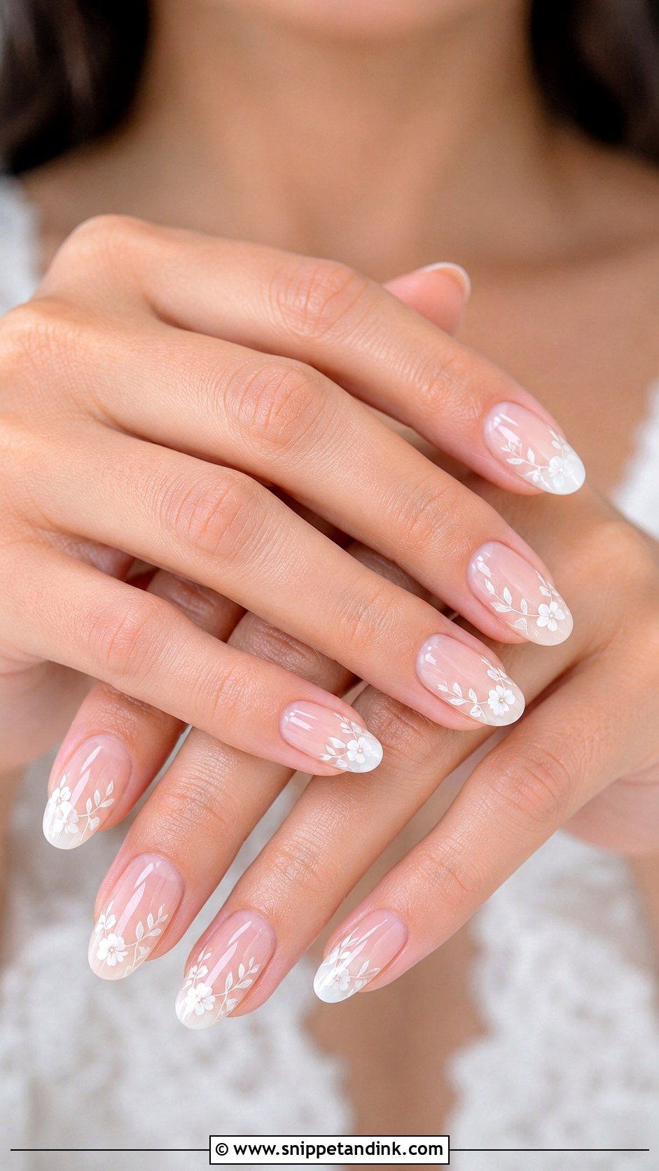 Floral Bridal Nails - Snippet and Ink - 20 Bridal Wedding Nail Designs