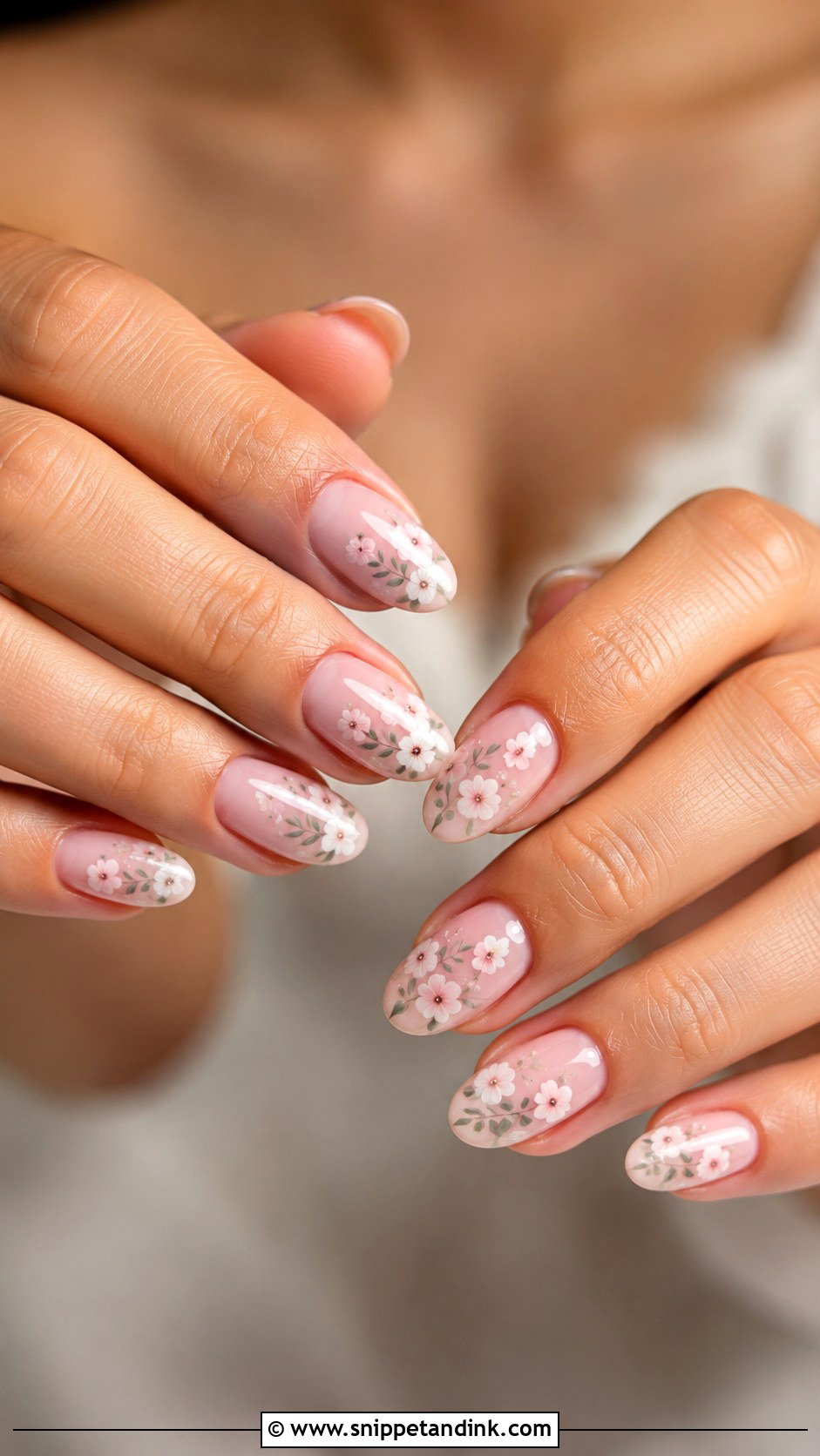 Floral Bridal Nails - Snippet and Ink - 20 Elegant Bridal Wedding Nails for Bride