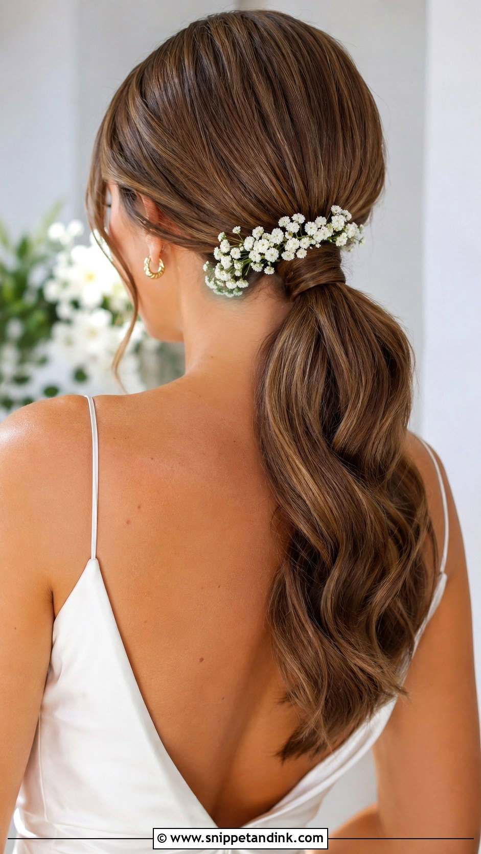 Floral Bridal Ponytail - Snippet and Ink - 20 Flower Bridal Hair Decorations Ideas
