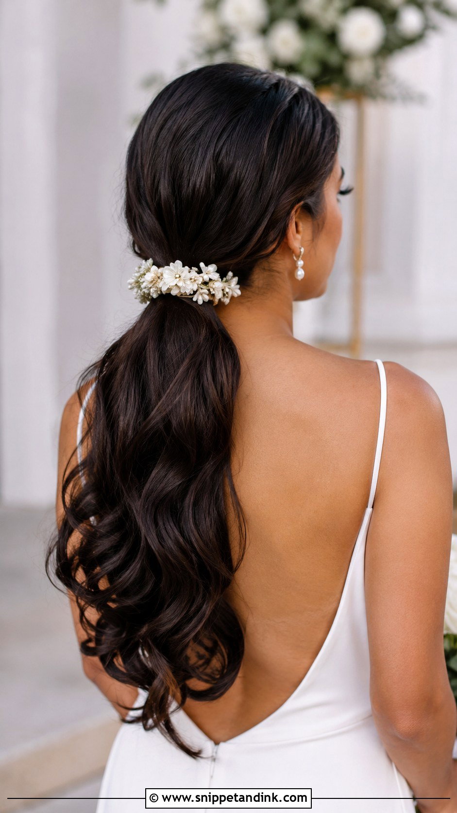 Floral Bridal Ponytail - Snippet and Ink - 20 Flower Hair Accessories Wedding Ideas