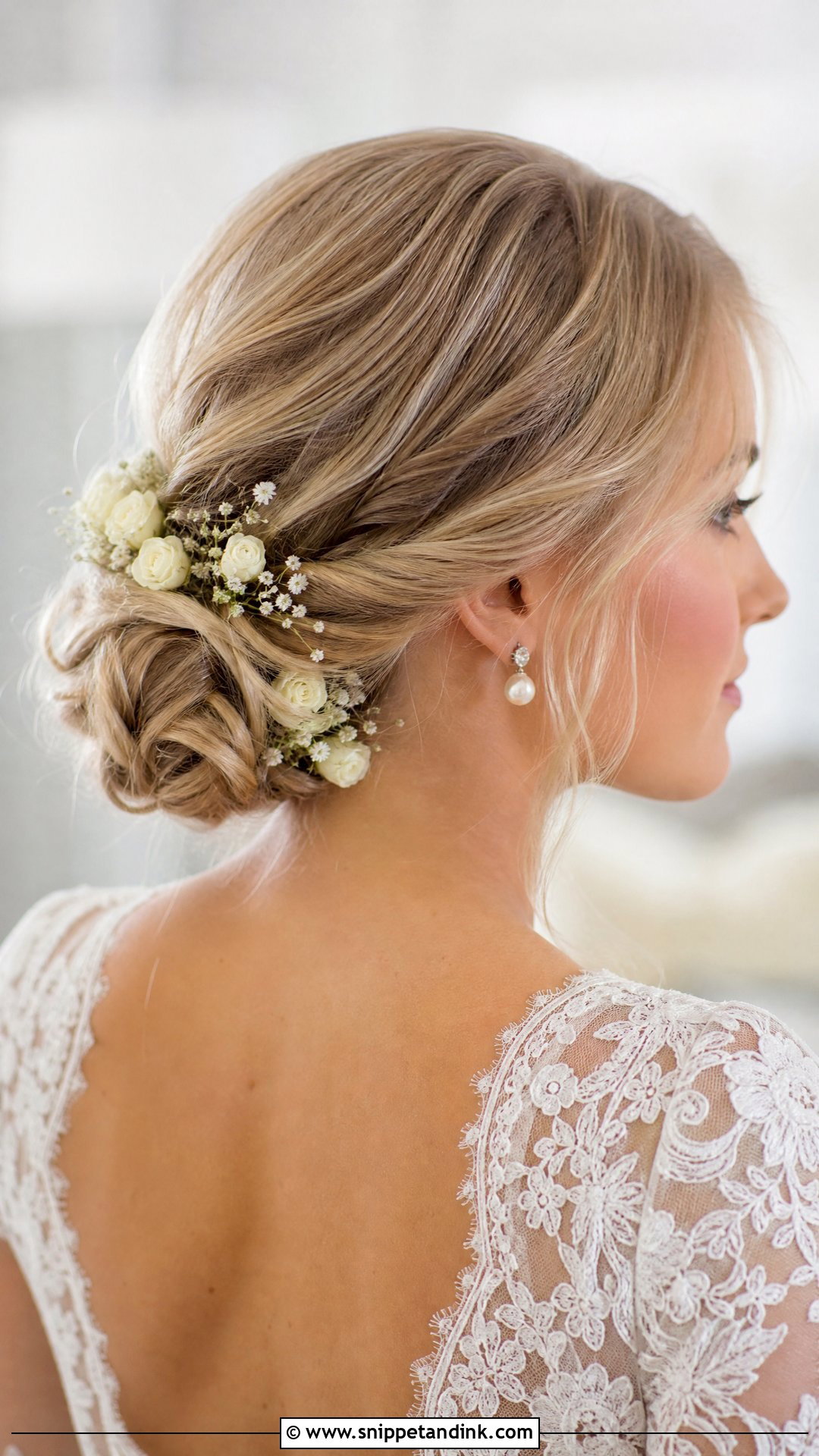 Floral Bridal Updo - Snippet and Ink - 15 Floral Bridal Hairstyles