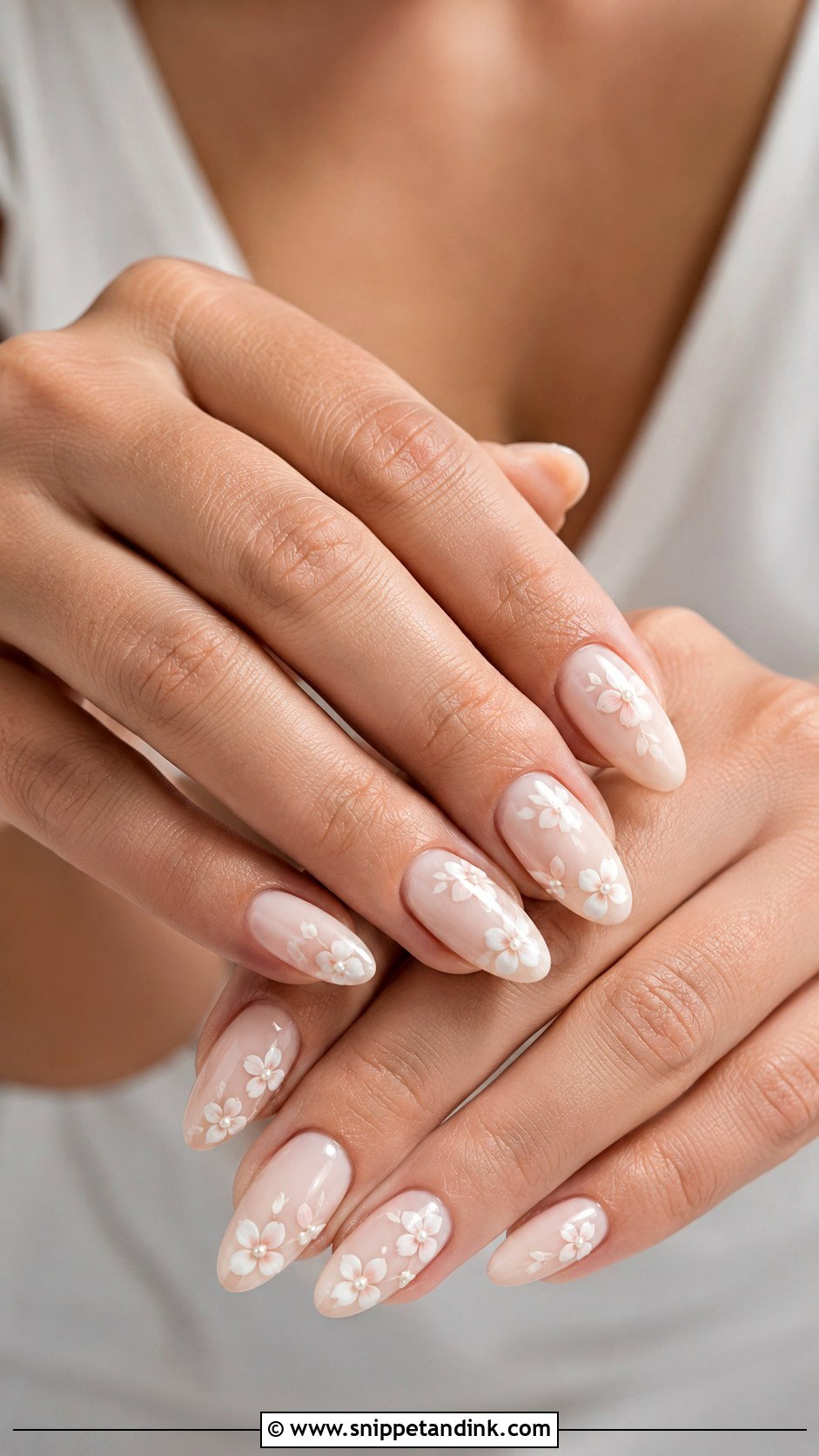 Floral Bride Nail Extensions - Snippet and Ink - 20 Bride Nail Extension Designs