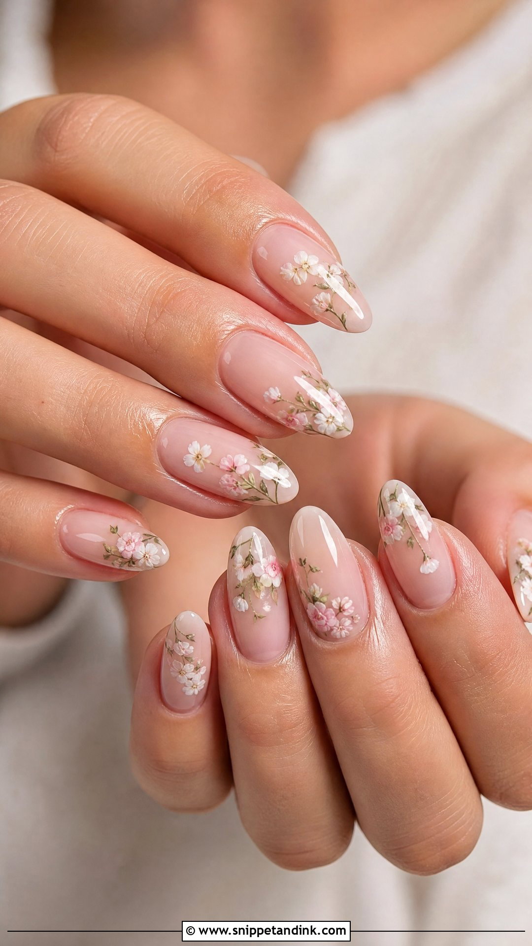 Floral Bride Nails - Snippet and Ink - 25 Nail Bride Wedding Ideas