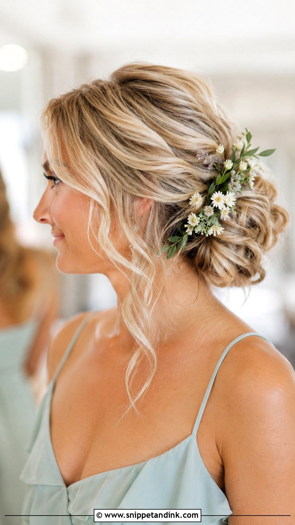 Floral Bridesmaid Hairstyle - Snippet and Ink - 20 Summer Wedding Hairstyles Bridesmaid