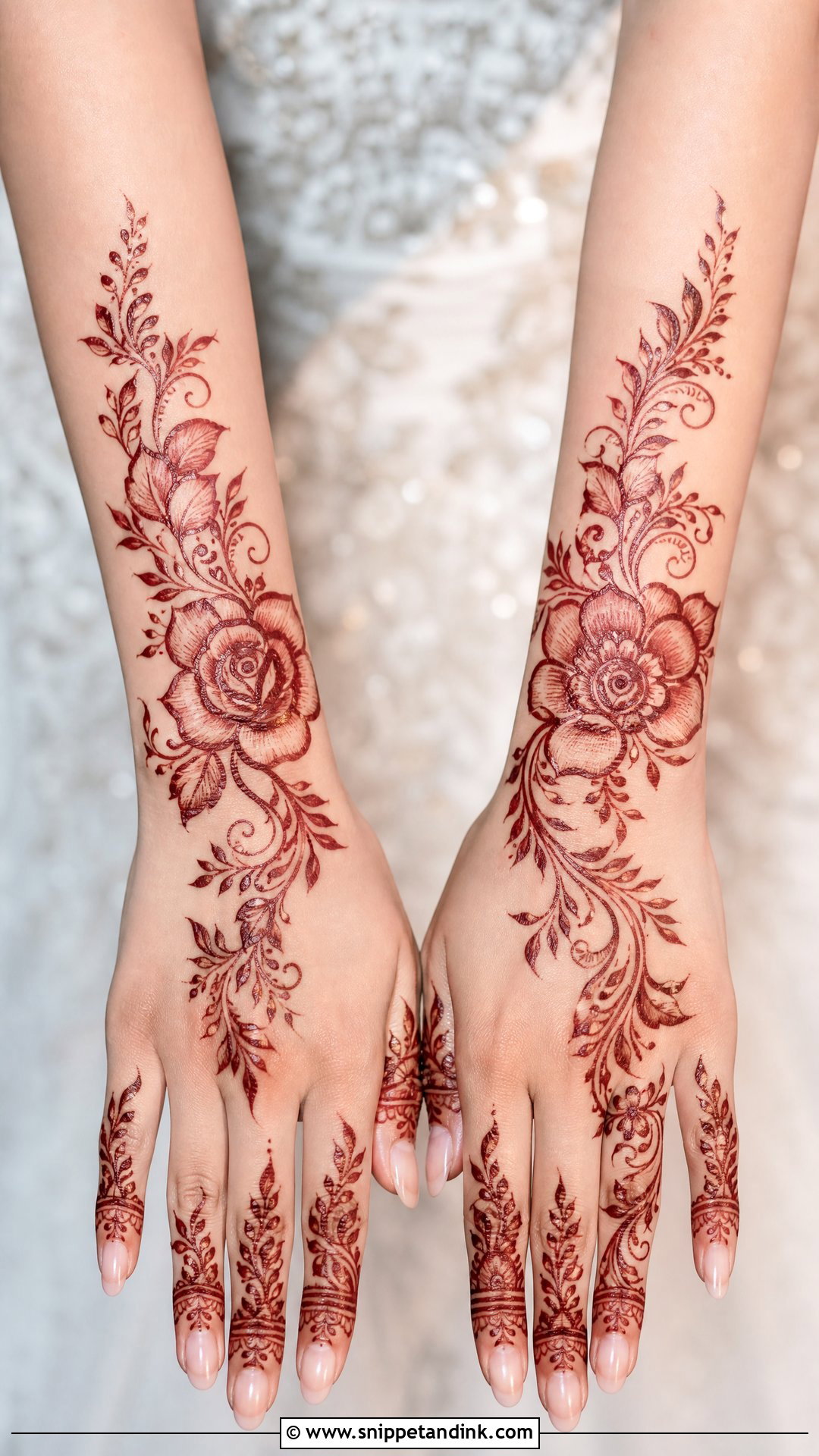Floral Bridesmaid Mehndi Design - Snippet and Ink - 25 Mehendi Look for Bridesmaid Ideas