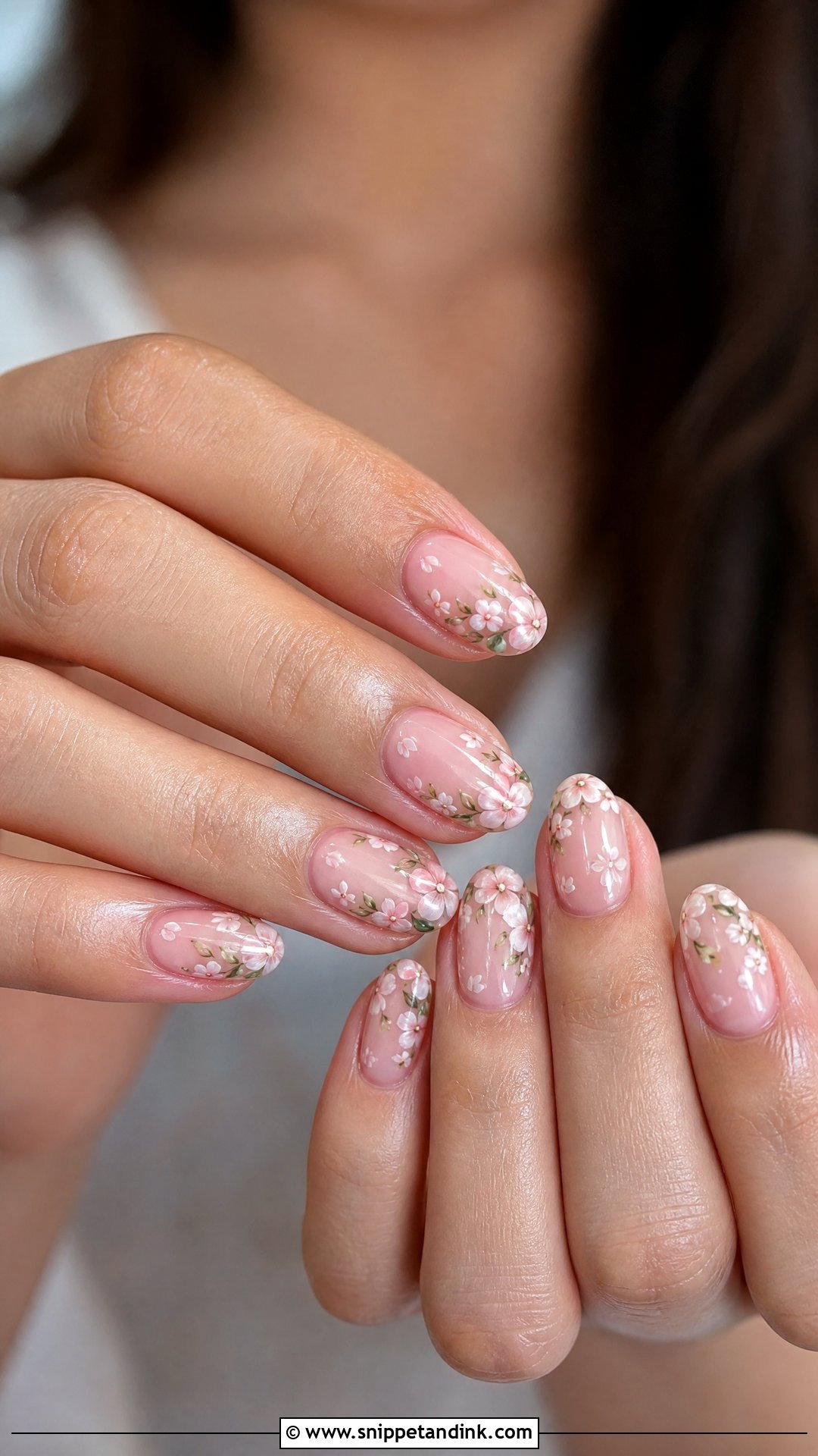 Floral Bridesmaid Nails - Snippet and Ink - 25 Bridesmaid Wedding Nails Design