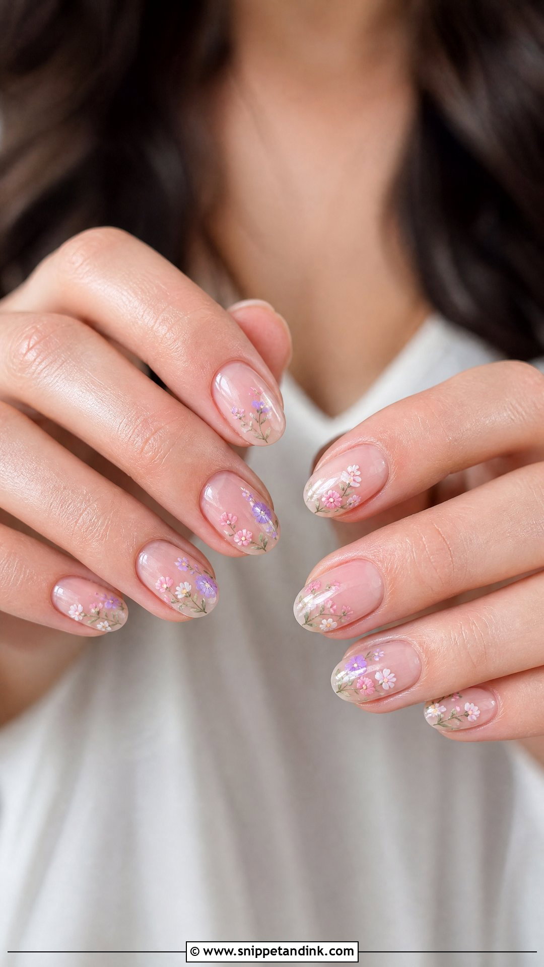 Floral Bridesmaid Nails - Snippet and Ink - 25 Bridesmaids Nail Ideas