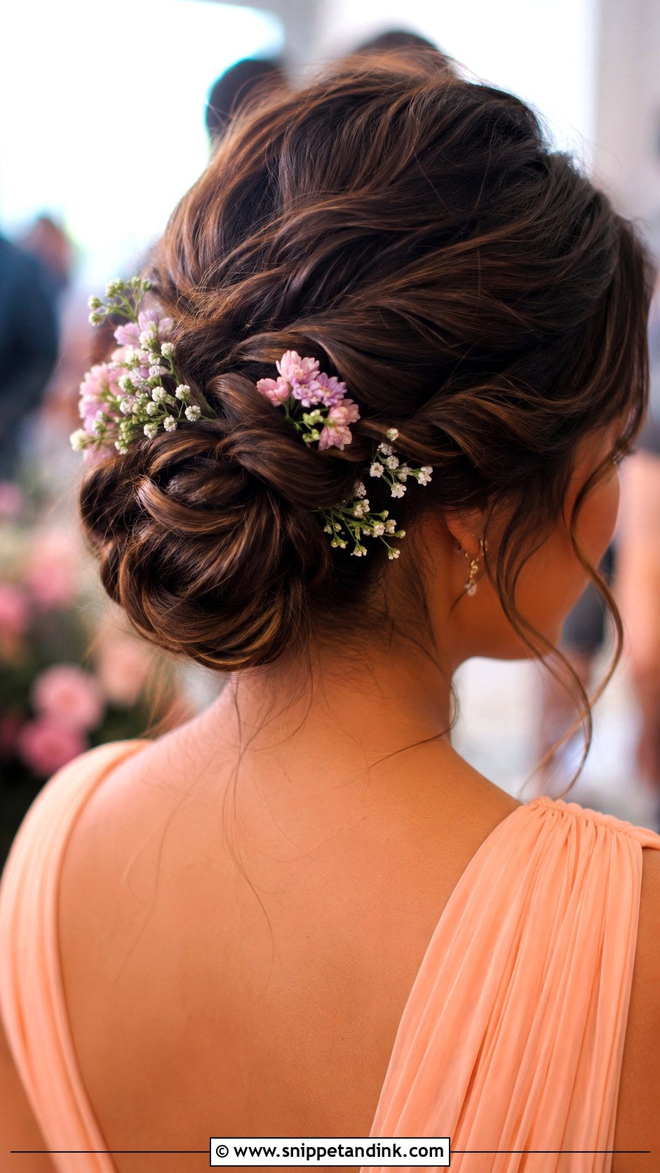Floral Bridesmaid Updo For Long Hair - Snippet and Ink - 20 Bridesmaid Hair Updo Long Ideas