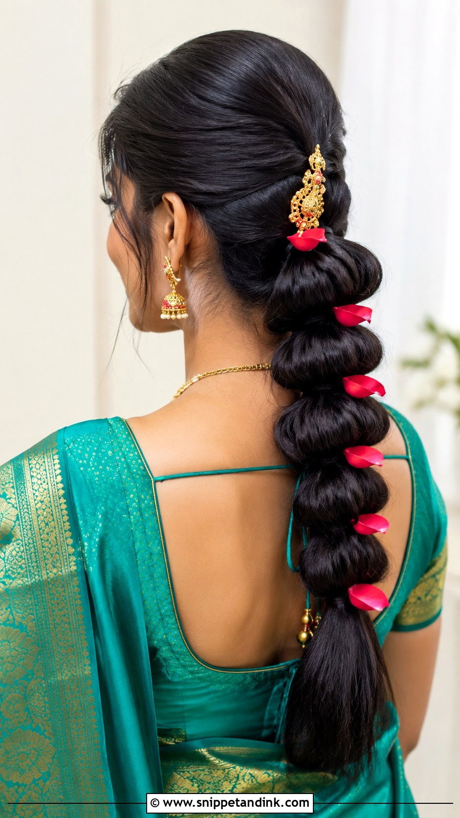 Floral Bubble Braid - Snippet and Ink - 25 South Indian Wedding Braids Hairstyles