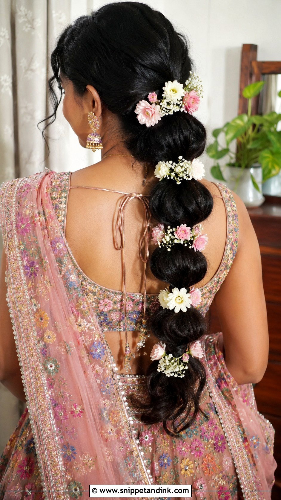 Floral Bubble Braid - Snippet and Ink - 20 South Indian Bridal Wedding Hairstyles