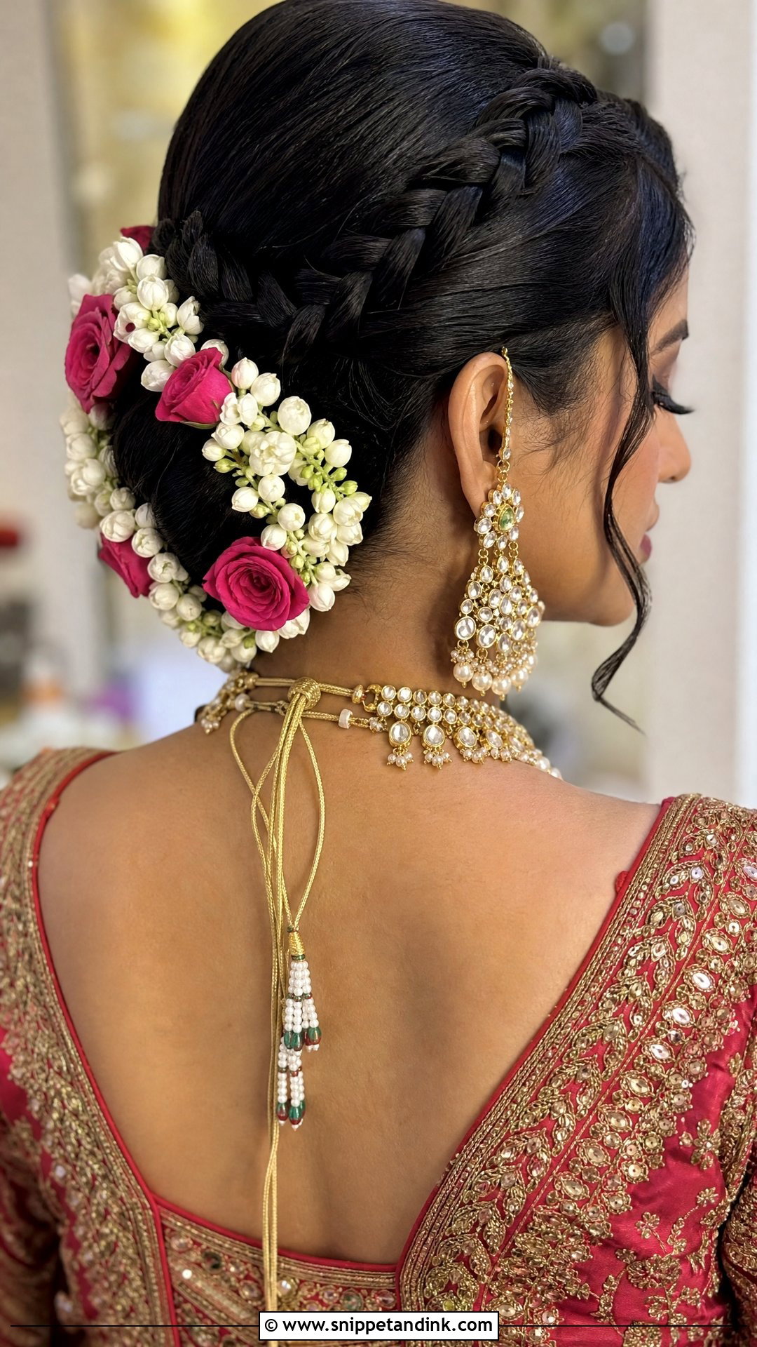 Floral Bun Braid Combo - Snippet and Ink - 20 Indian Wedding Braids Bridal Hairstyle