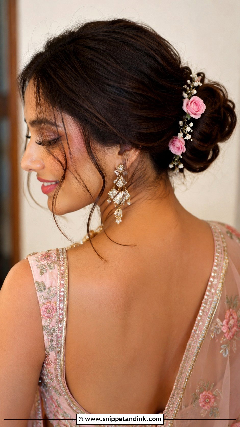 Floral Bun Pins With Bridal Juda - Snippet and Ink - 15 Indian Bridal Hair Accessories
