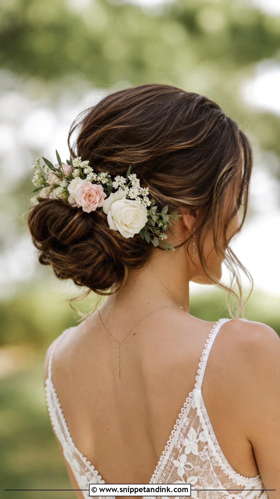 Floral Bun Updo - Snippet and Ink - 20 Easy Updos for Medium Hair for Wedding