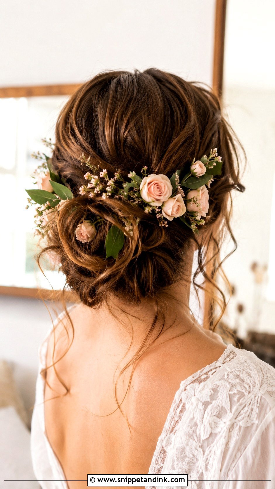 Floral Bun Wedding Hairstyle - Snippet and Ink - 25 Wedding Bun Hairstyle Ideas