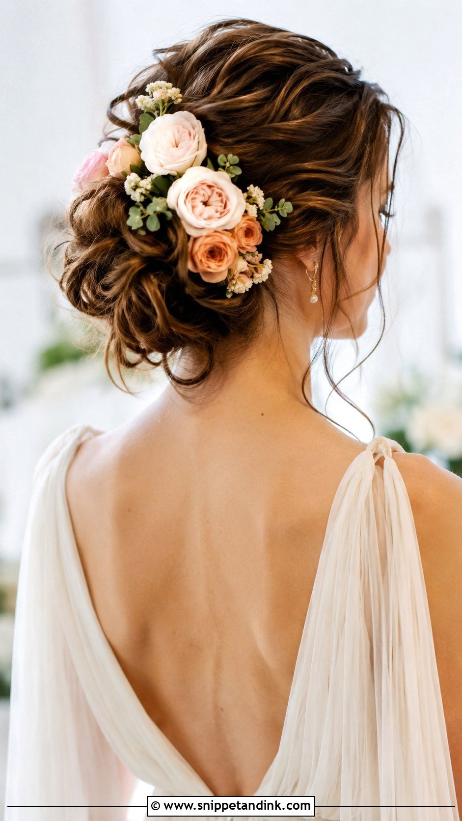 Floral Bun Wedding Hairstyle - Snippet and Ink - 30 Wedding Bun Hairstyles