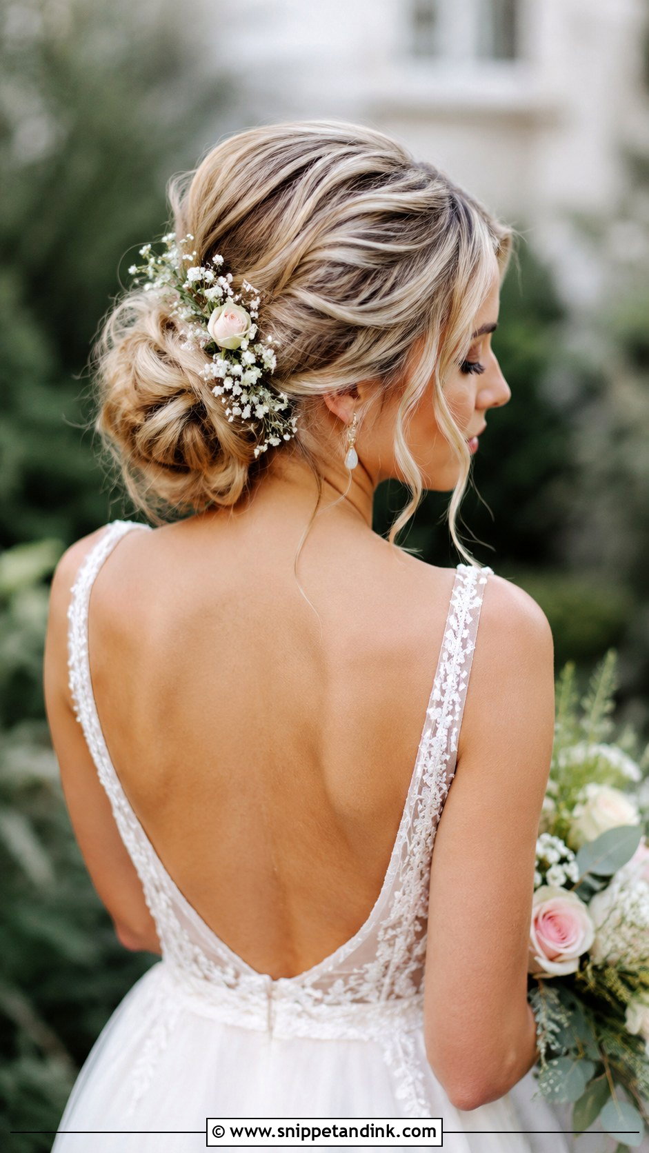 Floral Bun Wedding Updo - Snippet and Ink - 30 Wedding Hair Bun Ideas