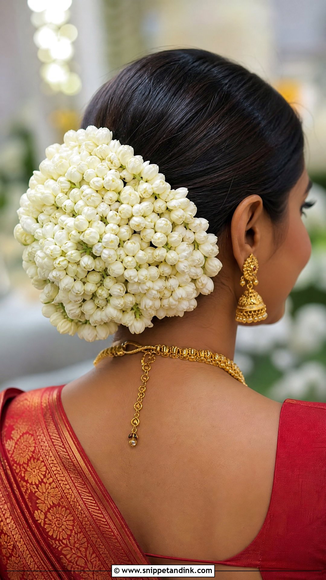Floral Bun With Gajra - Snippet and Ink - 20 Mandap Hairstyle for Bride Ideas