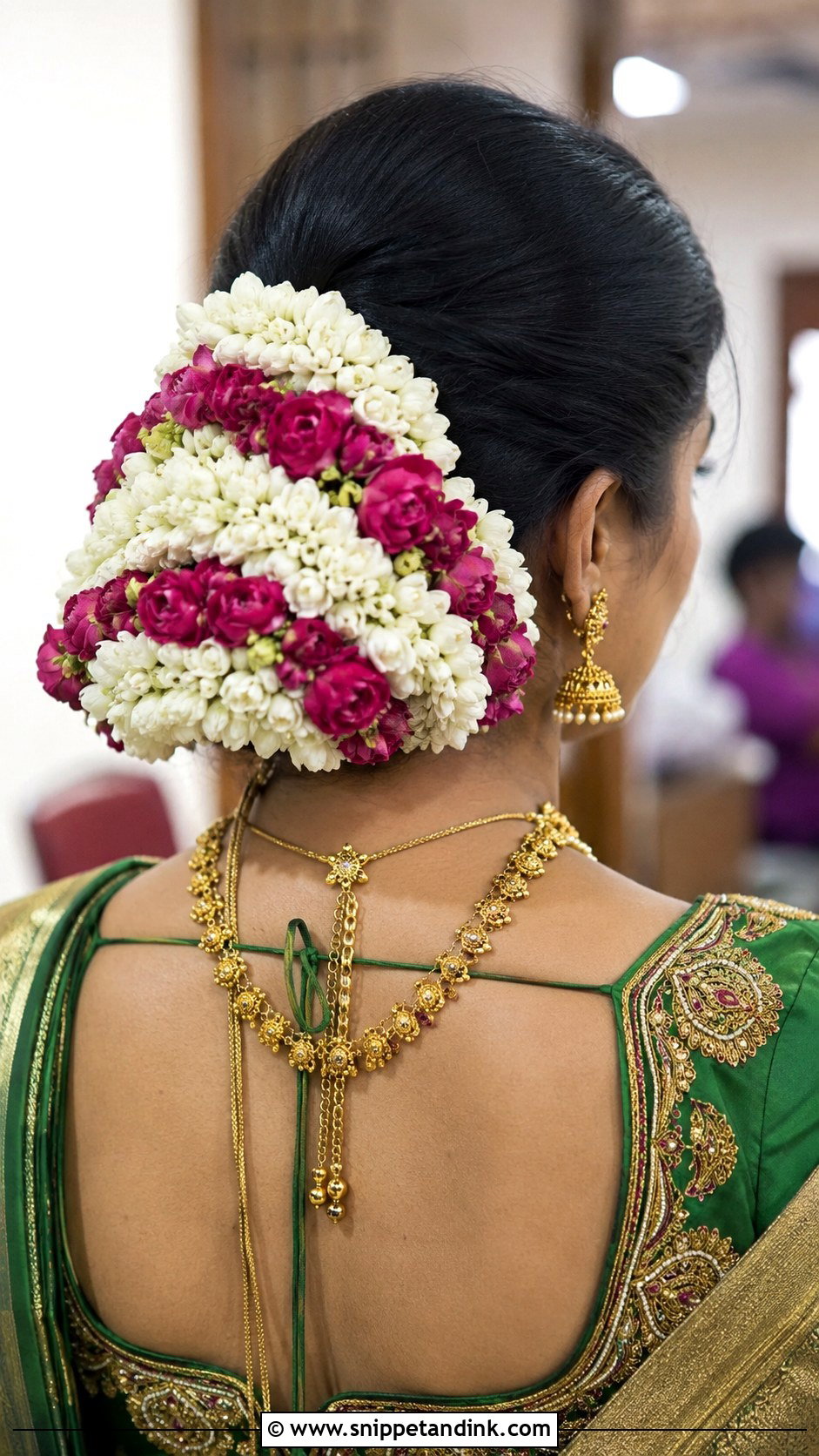 Floral Bun With Gajra - Snippet and Ink - 30 South Indian Bridal Hairstyles