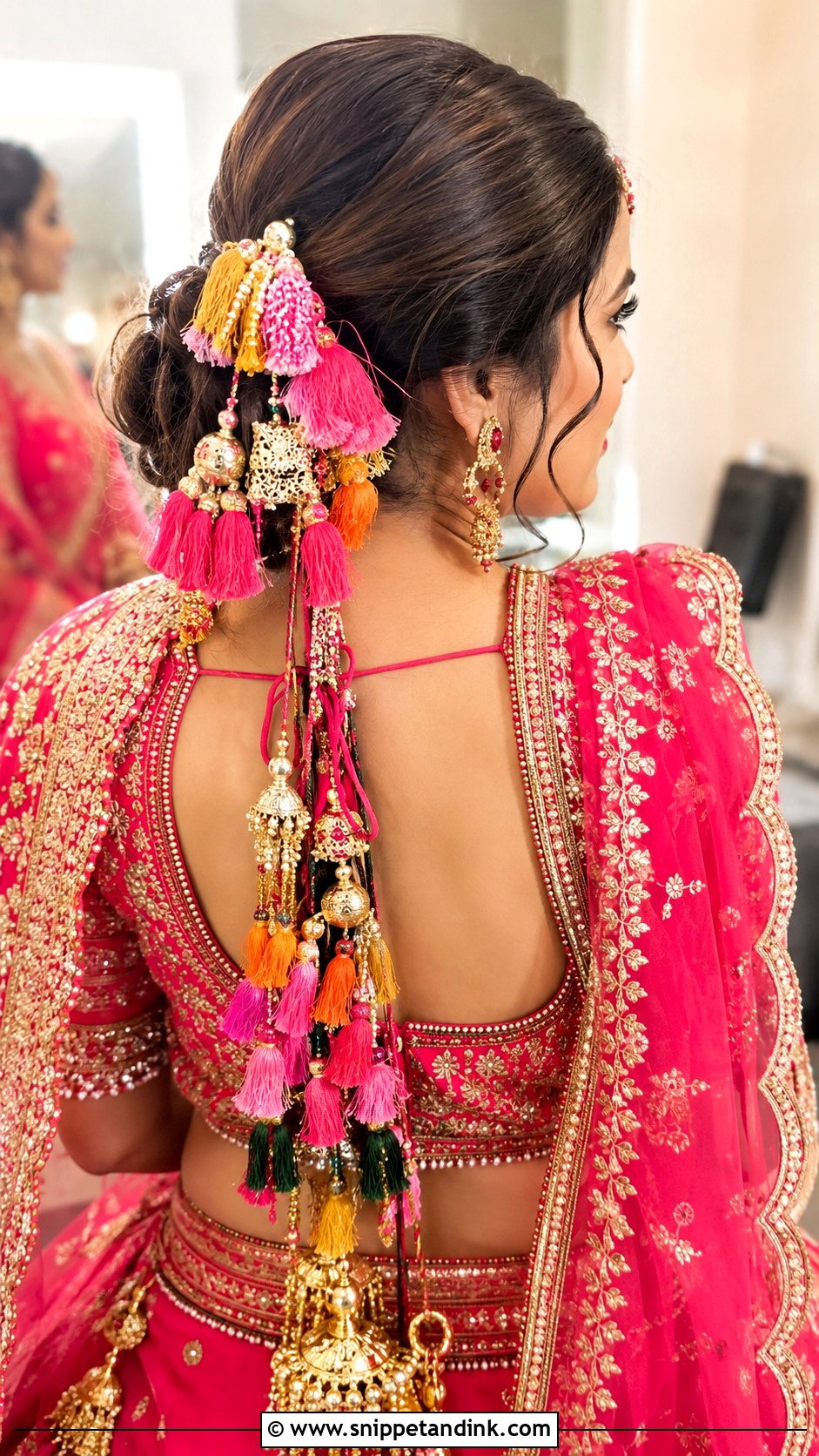 Floral Bun for Indian Bride - Snippet and Ink - 25 Indian Wedding Hair Ideas