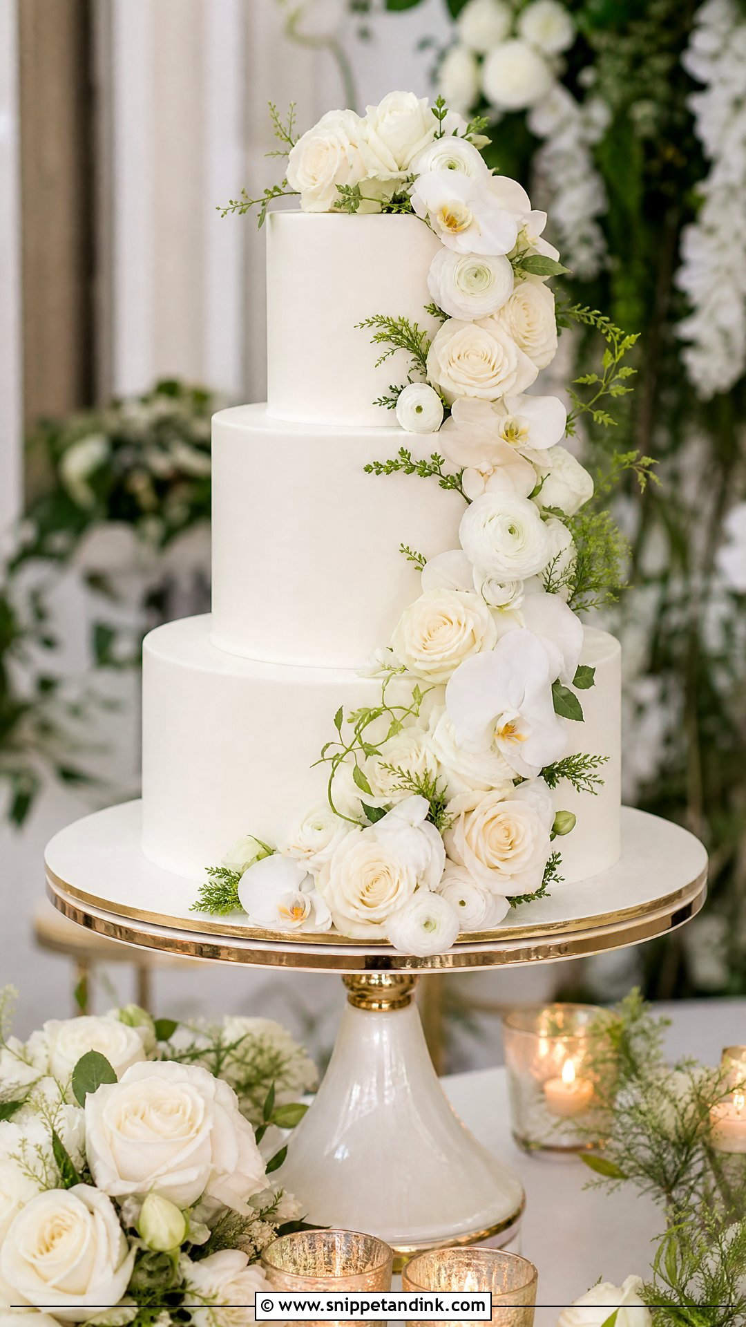 Floral Cascade Wedding Cake - Snippet and Ink - 20 Trendy Wedding Cake Ideas