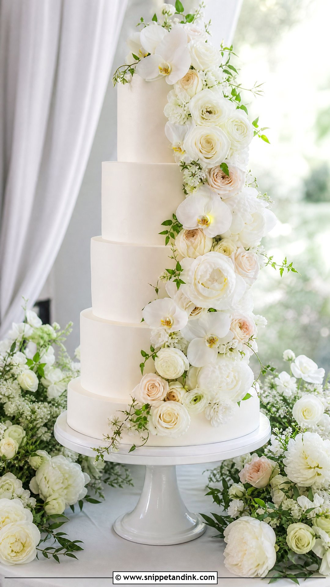 Floral Cascade Wedding Cake - Snippet and Ink - 25 Big Cake Design Ideas for Wedding