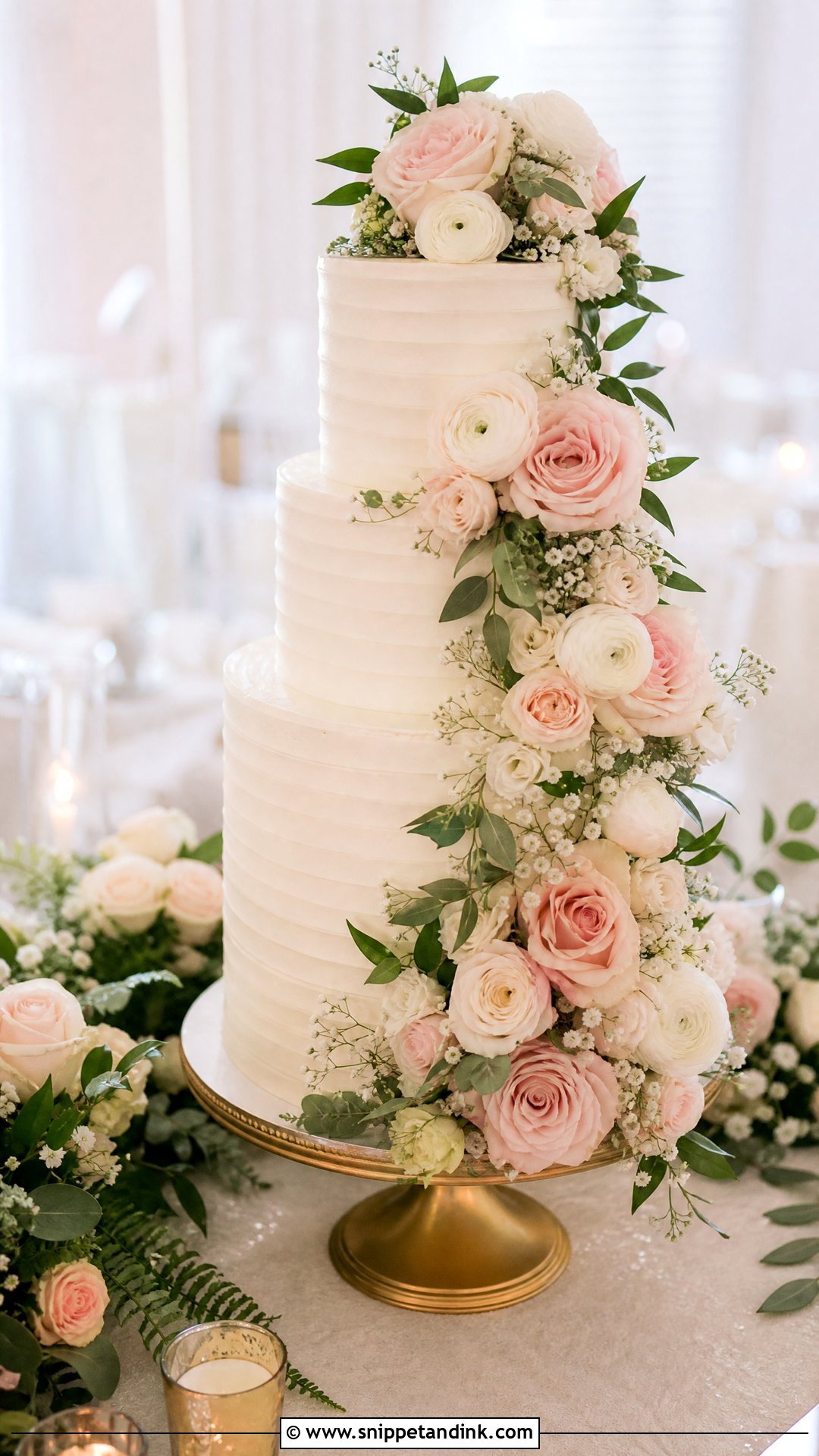 Floral Cascade Wedding Cake - Snippet and Ink - 30 Trending Cakes for Wedding