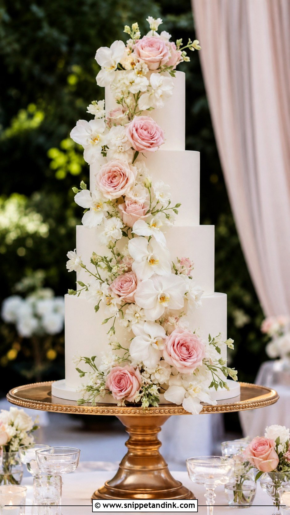 Floral Cascade Wedding Cake - Snippet and Ink - 20 Most Beautiful Wedding Cakes
