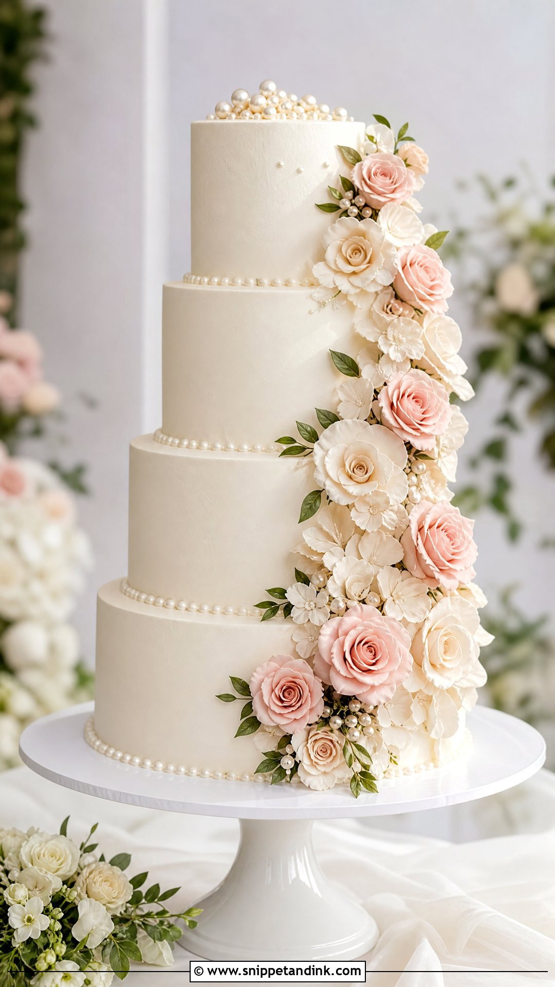 Floral Cascade Wedding Cake - Snippet and Ink - 20 Nice Cake Ideas for Wedding