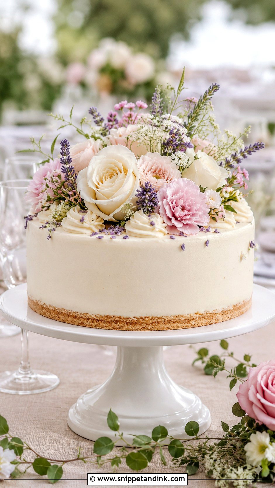 Floral Cheesecake Wedding Cake - Snippet and Ink - 20 Cheesecakes for Weddings