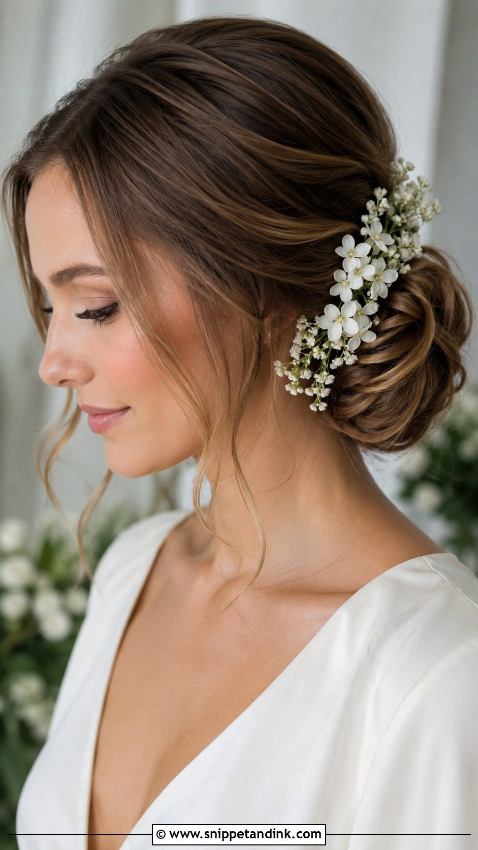 Floral Chignon Bridal Hair - Snippet and Ink - 20 Flower Bridal Hair Decorations Ideas