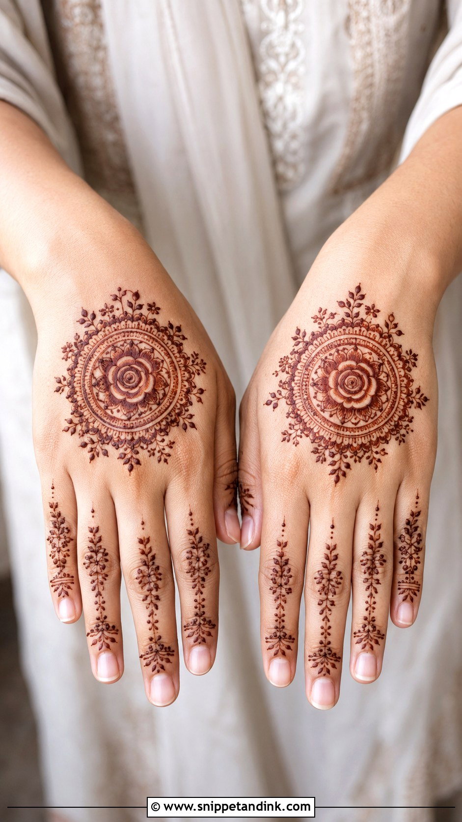 Floral Circle Mehndi Design - Snippet and Ink - 35 Circle Mehndi Designs
