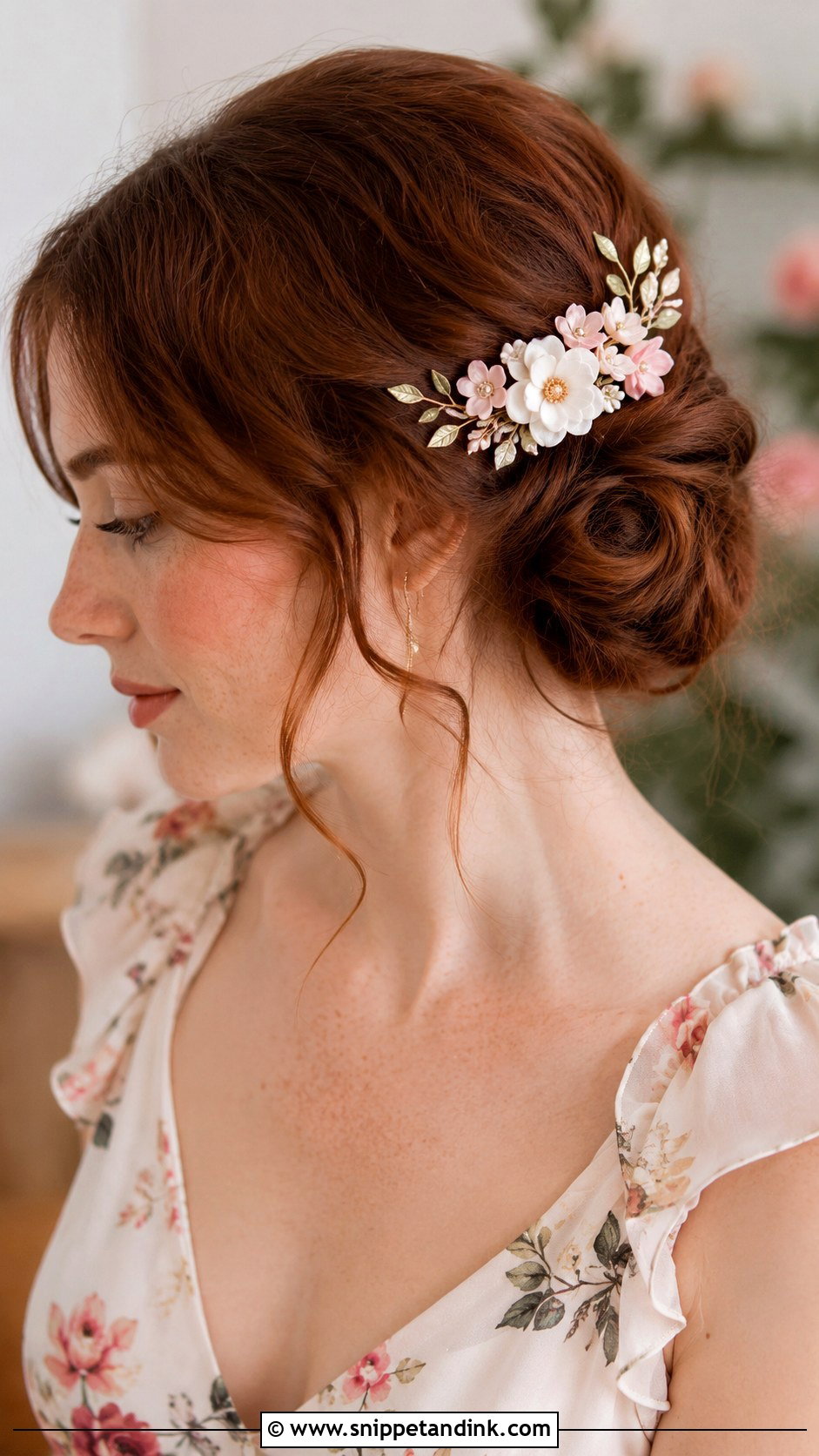Floral Comb for Garden Weddings - Snippet and Ink - 20 Bridal Hair Jewelry Ideas