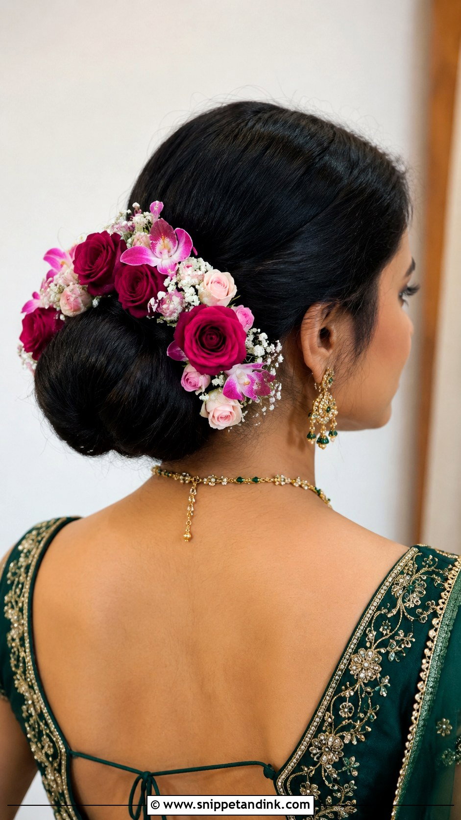 Floral Crescent Bun - Snippet and Ink - 25 Indian Bridal Hair Buns