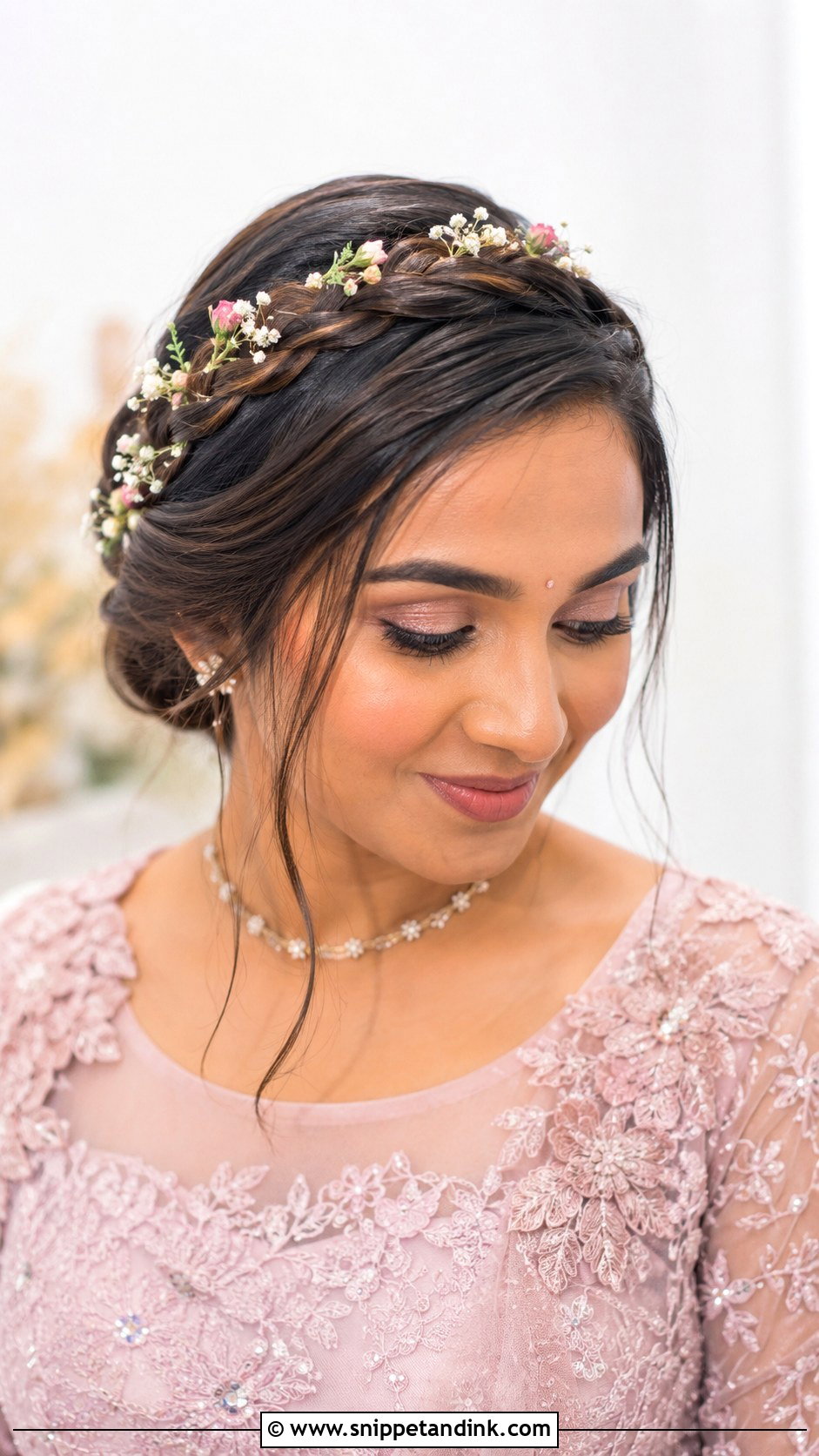 Floral Crown Braid - Snippet and Ink - 30 Kerala Bride Hairstyles