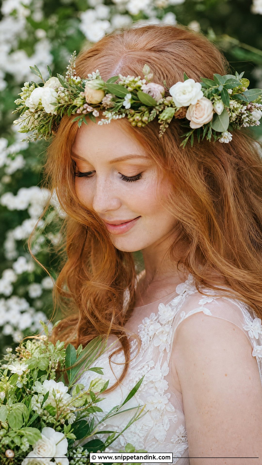 Floral Crown Bridal Hairstyle - Snippet and Ink - 20 Hairstyles for the Bride