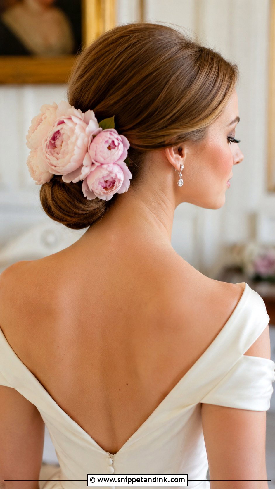 Floral Crown Bun - Snippet and Ink - 20 Flower Bun Hairstyle Wedding Bride Ideas