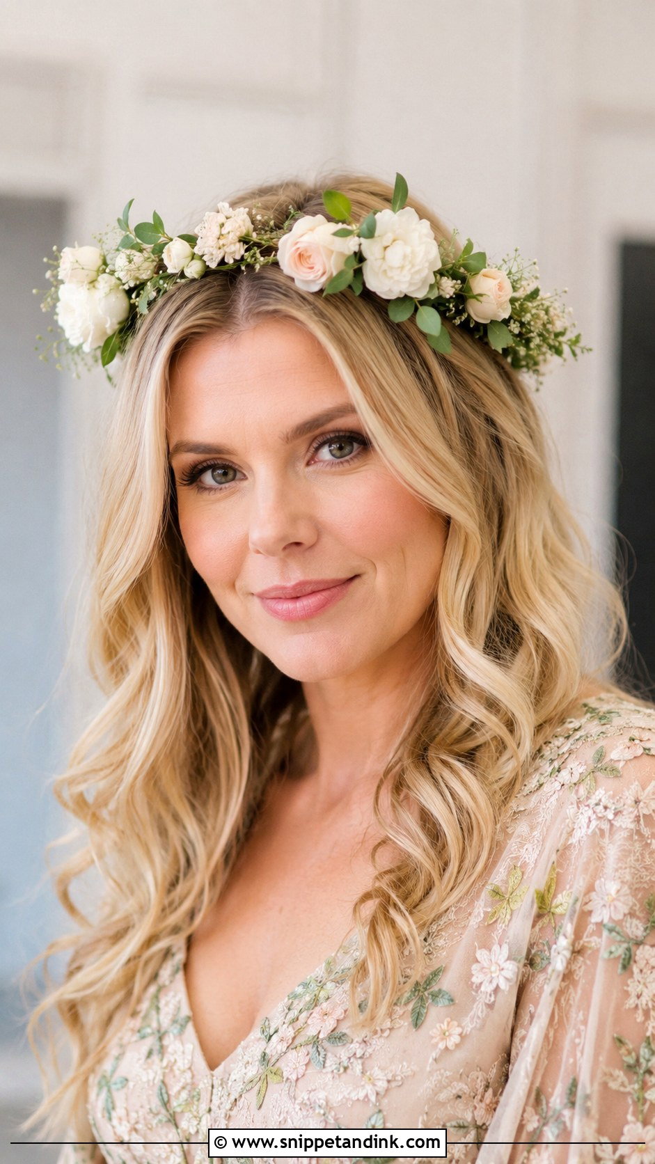 Floral Crown Hairstyle for Courthouse - Snippet and Ink - 20 Courthouse Wedding Hairstyles