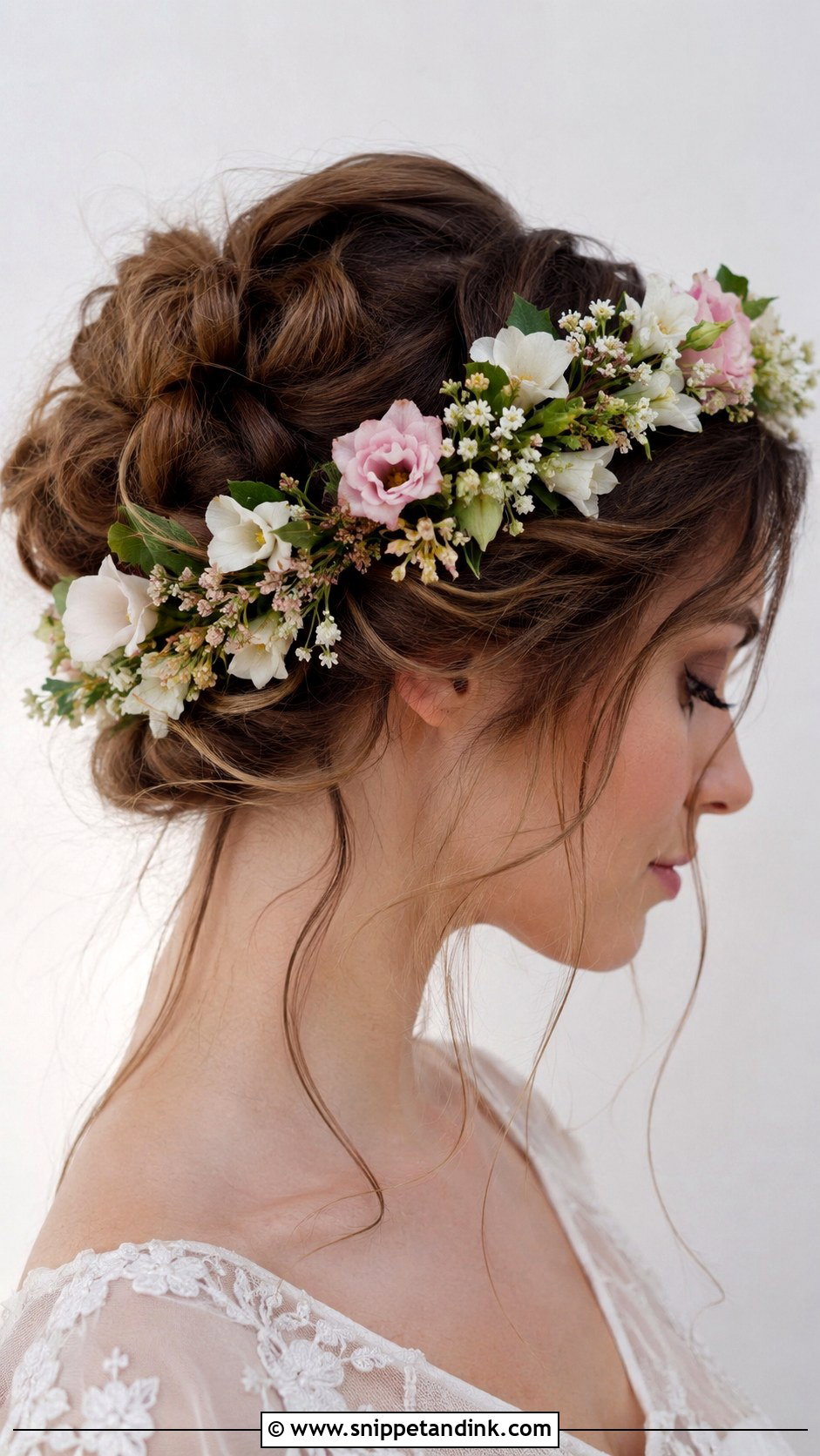 Floral Crown Updo - Snippet and Ink - 20 Hairstyle for Sister Wedding Ideas