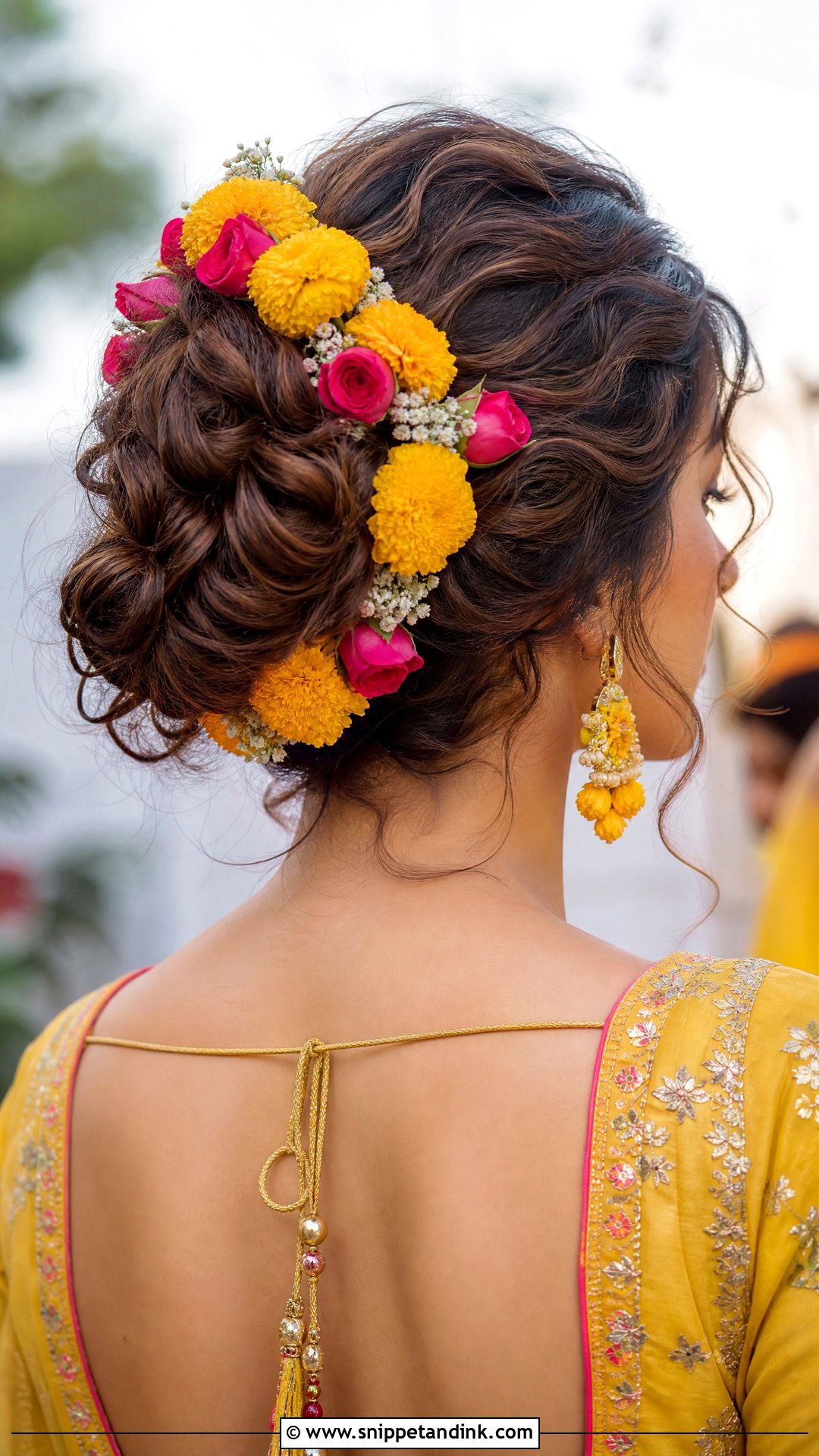 Floral Crown Updo - Snippet and Ink - 25 Indian Wedding Hairstyle Ideas