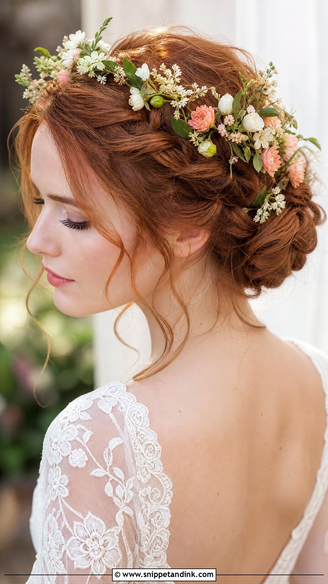Floral Crown Updo for Wedding - Snippet and Ink - 20 Updo Wedding Hairstyles for Bride