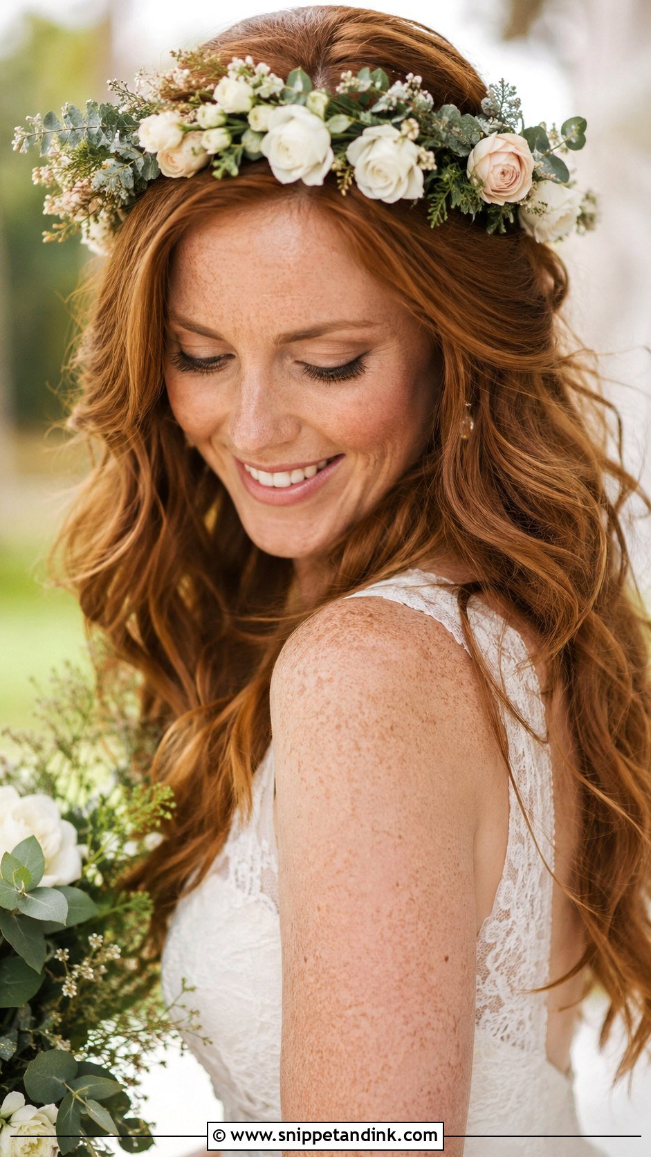 Floral Crown Wedding Hairstyle - Snippet and Ink - 35 Wedding Hairstyles